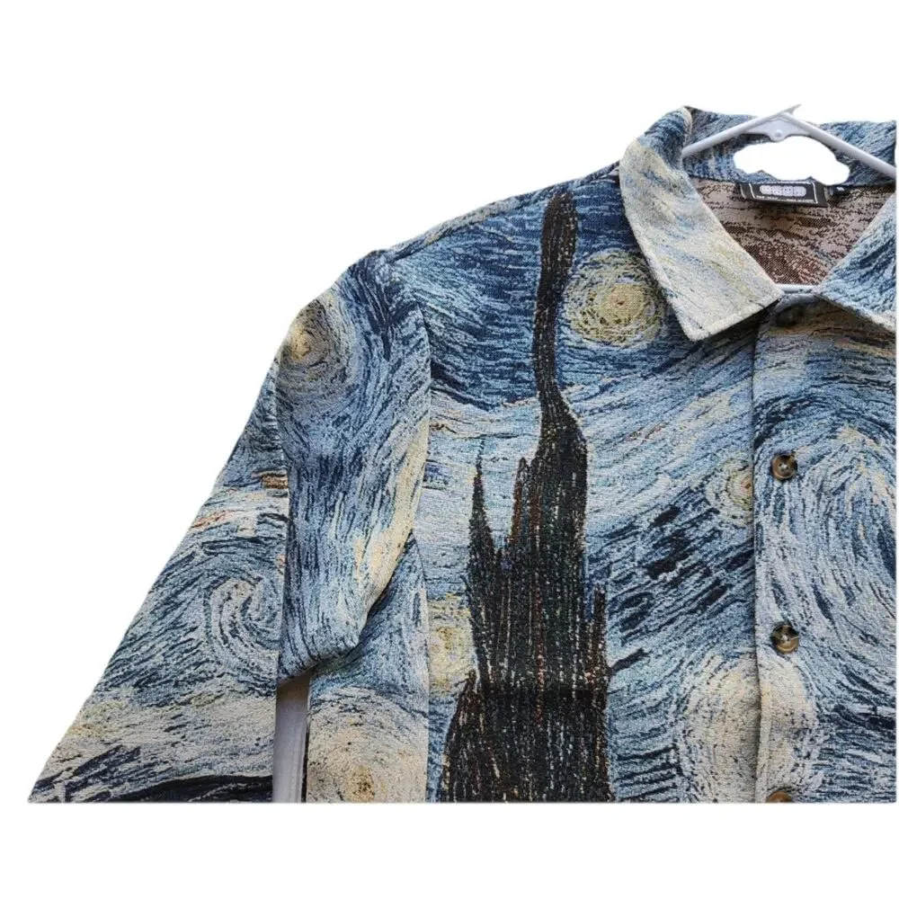 Super Massive Jacket Men’s L Starry Night Van Gogh Tapestry Woven Art Statement - Picture 4 of 7